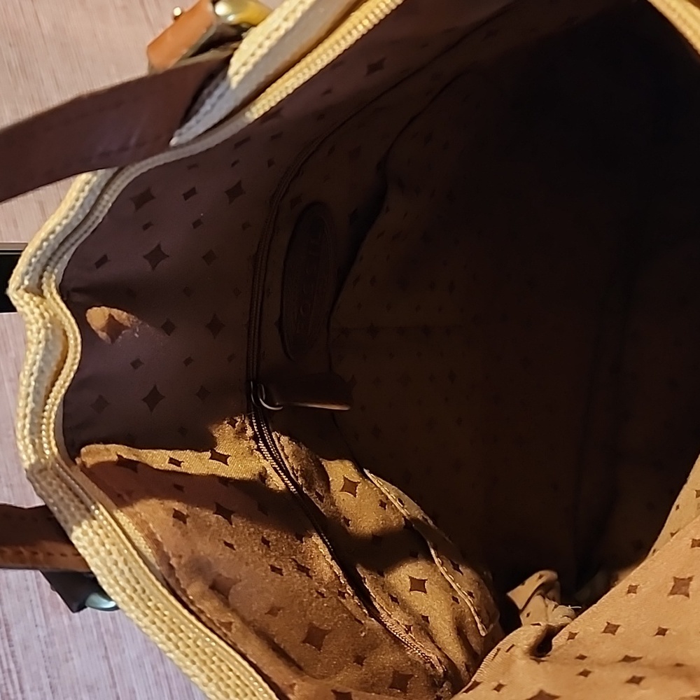 FOSSIL BURLAP AND LEATHER BAG - Picture 5 of 6